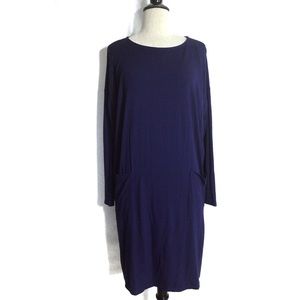 Eileen Fisher Shift Dress Size Small 3/4 Sleeve Viscose Spandex